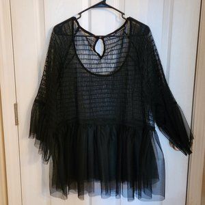 Black Overlay Blouse